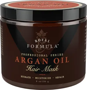 Argan Oil Hair Mask, Organic Argan & Almond Oils - Deep Conditioner, Hydrating Hair Treatment Therapy, Repair Dry Damaged, Color Treated & Bleached Hair - Hydrates & Stimulates Hair Growth, 8 Oz 8 Fl Oz (Pack of 1)