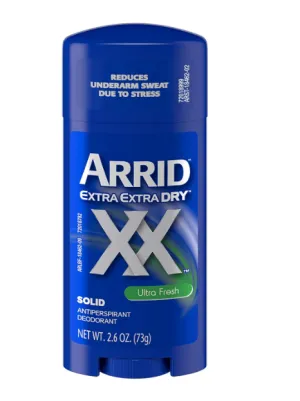 Arrid 24 Hour XX Dry Antiperspirant/Deodorant Solid, Unscented For Men and Women 2.6 oz