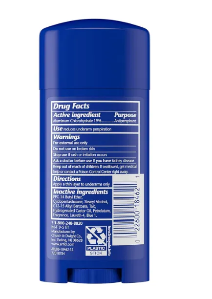 Arrid 24 Hour XX Dry Antiperspirant/Deodorant Solid, Unscented For Men and Women 2.6 oz