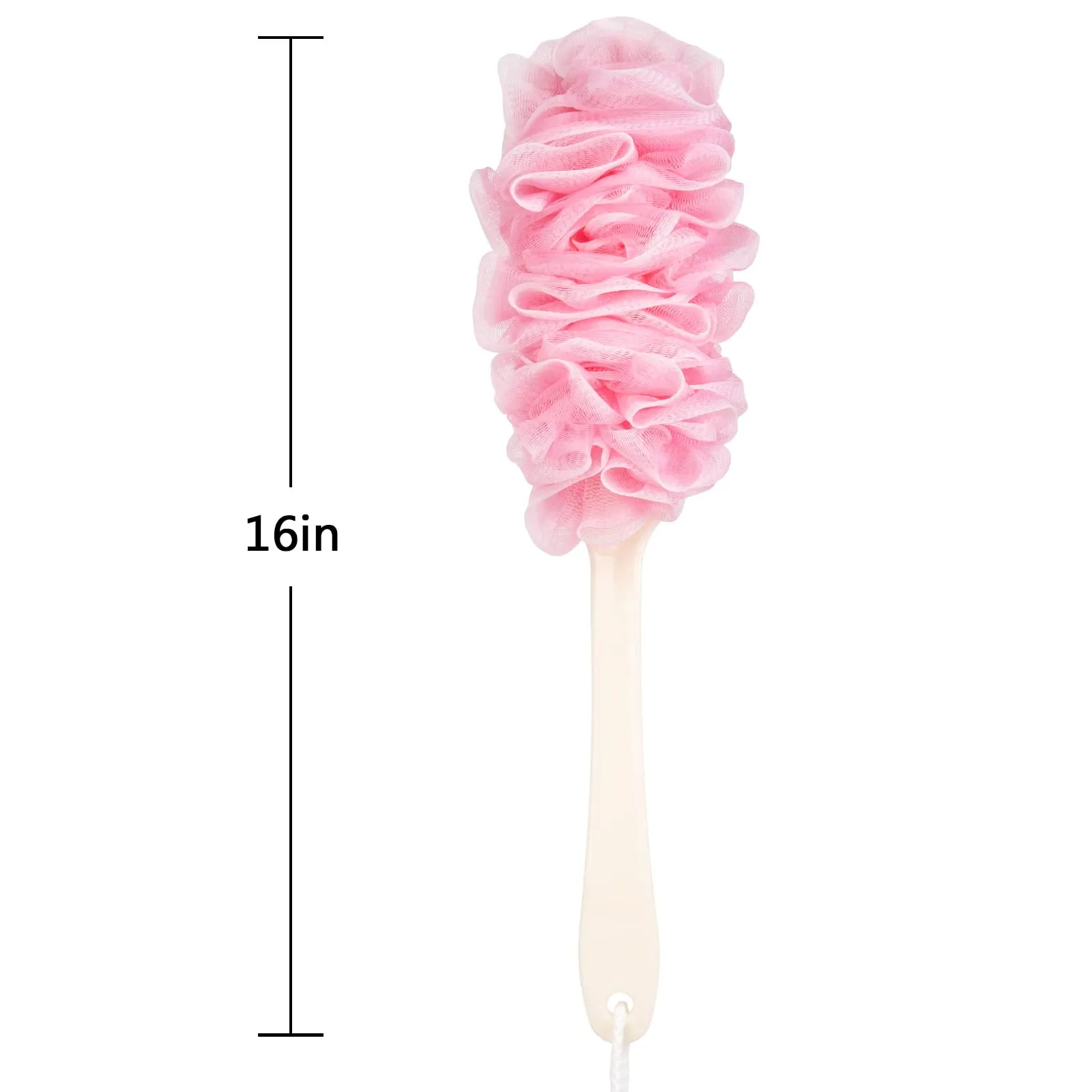 Arswin Loofah Back Scrubber for Shower,Loofah On a Stick Long Handle Bath Sponge Shower Brush,Soft Nylon Mesh Body Brush for Women&Men