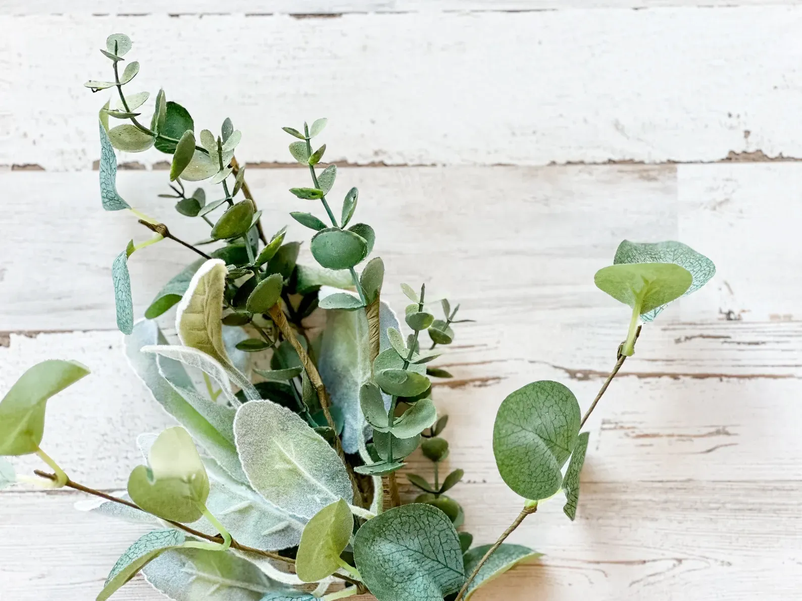 Artificial velvet lamb's ear greenery spray