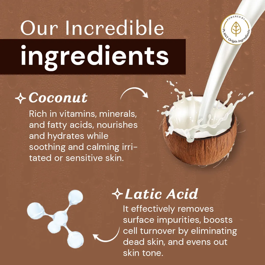 Atulya Coconut & Lactic Acid Body Wash | Paraben & SLS Free | Suitable for All Skin Types | 300 ML (Add 2 Products in the Cart & Get 1 Free Product Use Code: B1G1)