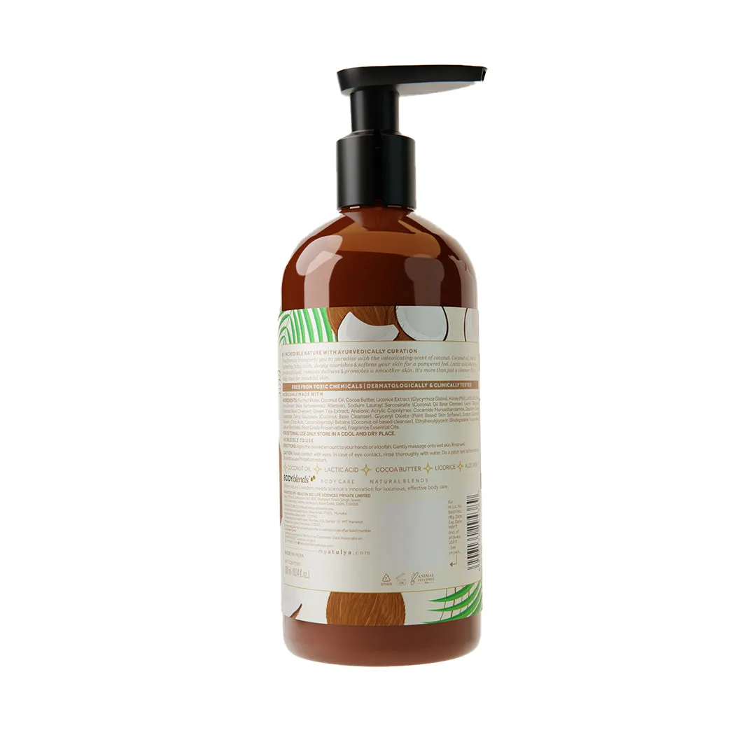 Atulya Coconut & Lactic Acid Body Wash | Paraben & SLS Free | Suitable for All Skin Types | 300 ML (Add 2 Products in the Cart & Get 1 Free Product Use Code: B1G1)