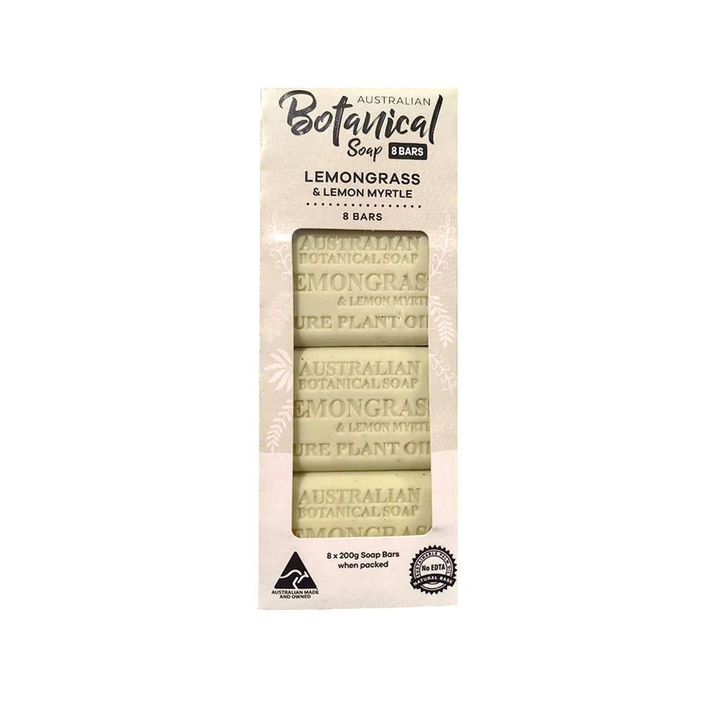 Australian Botanical Soap Lemongrass & Lemon Myrtle - 8 Bars, 200g Each
