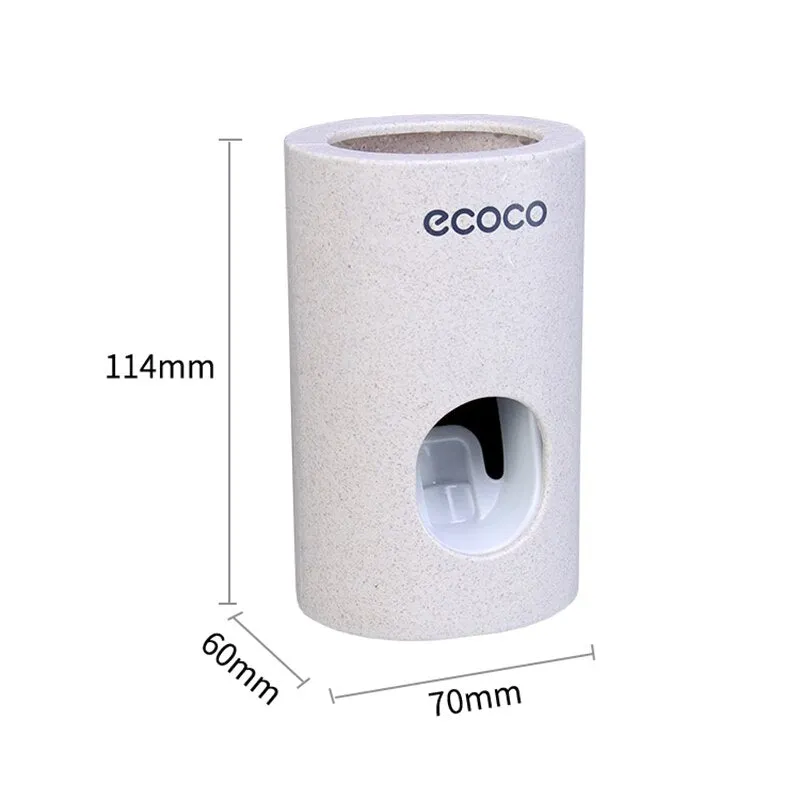 Automatic Toothpaste Dispenser Dust-Proof Toothbrush Holder Wheat Straw Wall Mounted Home Squeezer Bathroom accessories