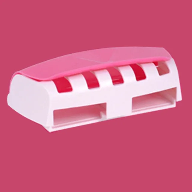 Automatic Toothpaste Dispenser Wall Mount Dust-proof Toothbrush Holder Storage Rack Set
