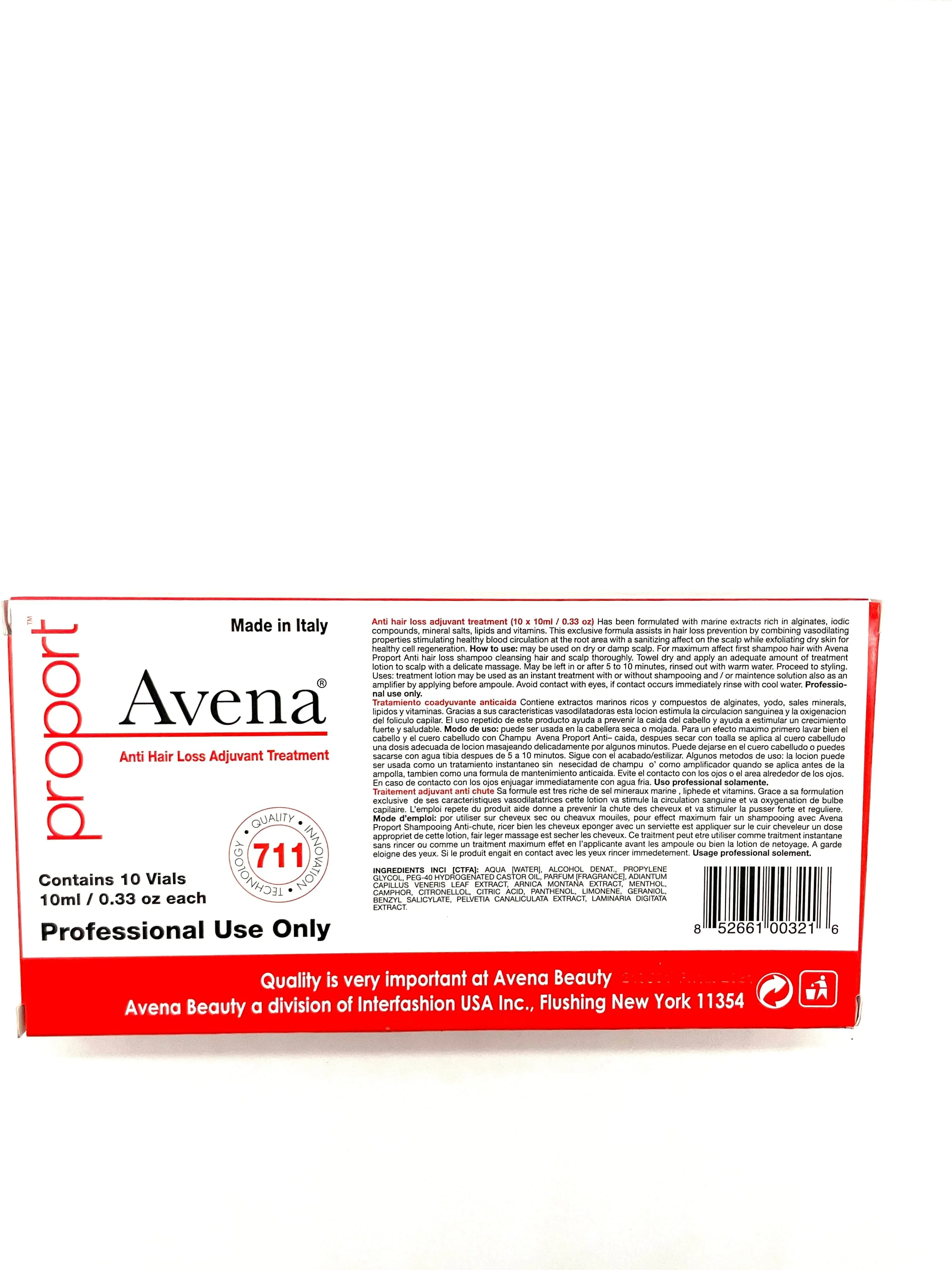 Avena Proport 711 Anti Hair Loss Leave In Intensive Treatment Vials 10pk/0.33oz
