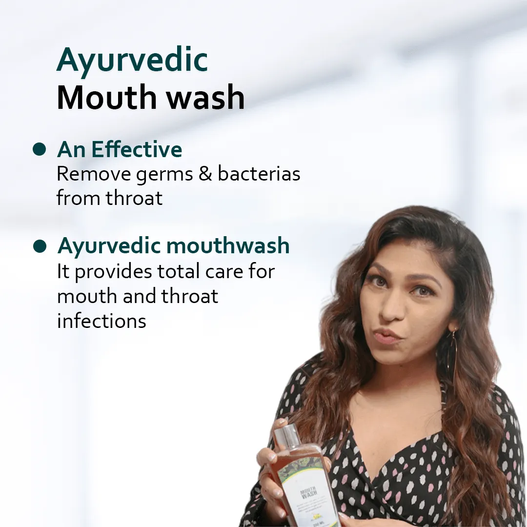 Ayurvedic Herbal Mouthwash liquid for sore throat & Bad Breath: One piece MRP (Inclusive of all taxes):Rs.250/- Net Weight 200ml/