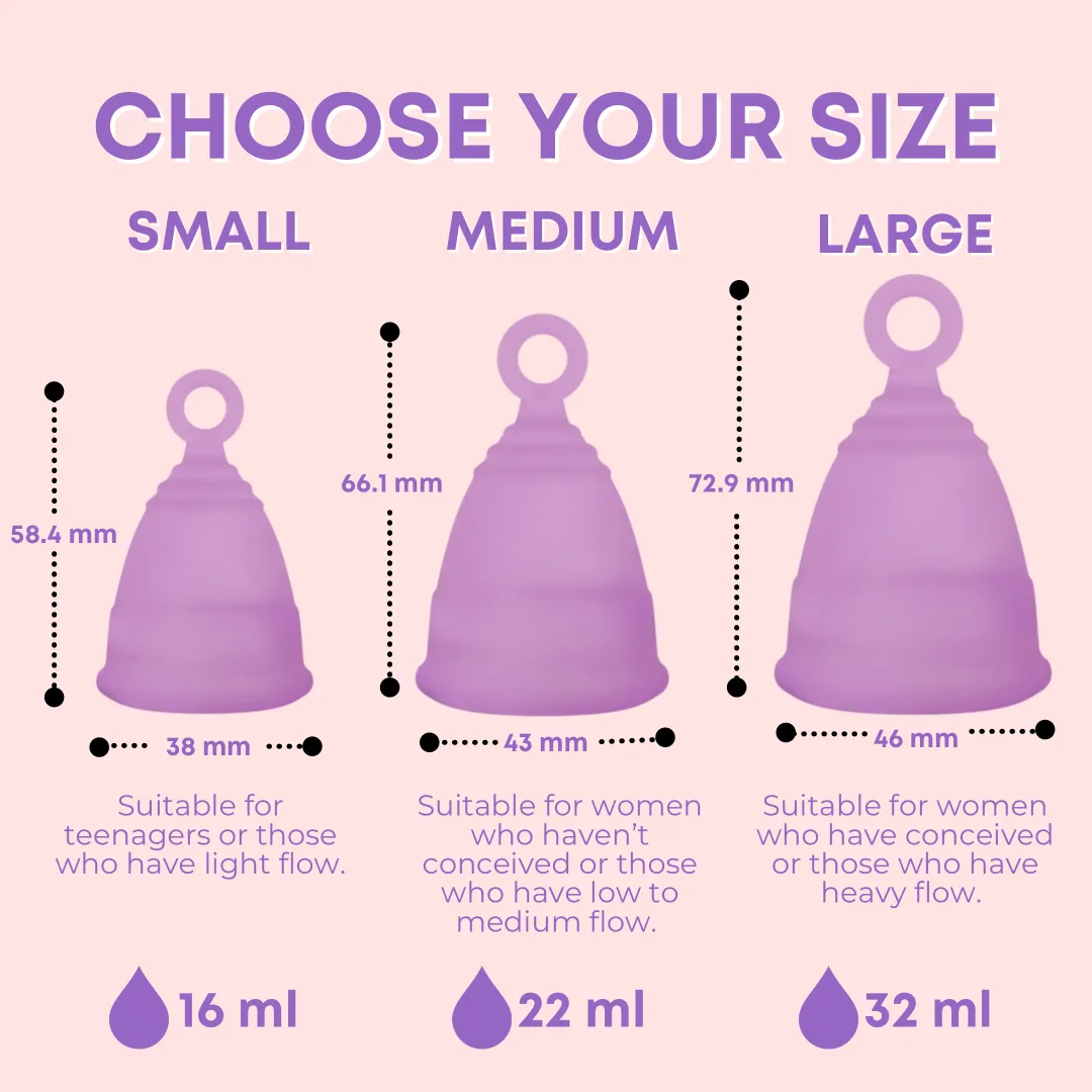 Azah Menstrual Cup with integrated pull-out ring