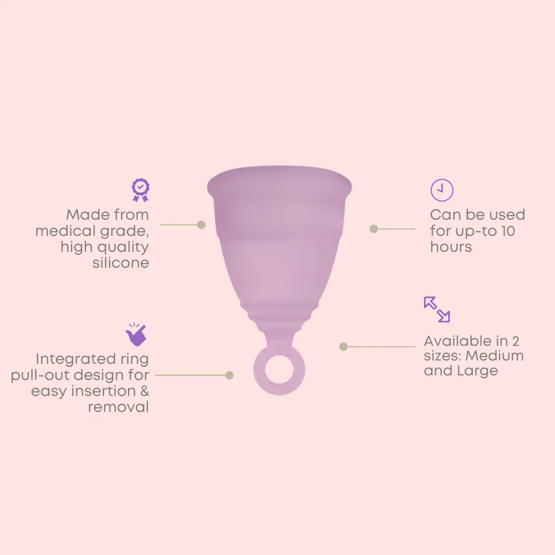 Azah Menstrual Cup with integrated pull-out ring