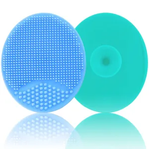 Baby Bath Brush, Baby Cradle Cap Brush, Silicone Massage Brush, Silicone Scrubbers Exfoliator Brush | The SkinSoother Baby Essential for Dry Skin, Cradle Cap and Eczema 2 Pack (Blue & Green) Blue & Green