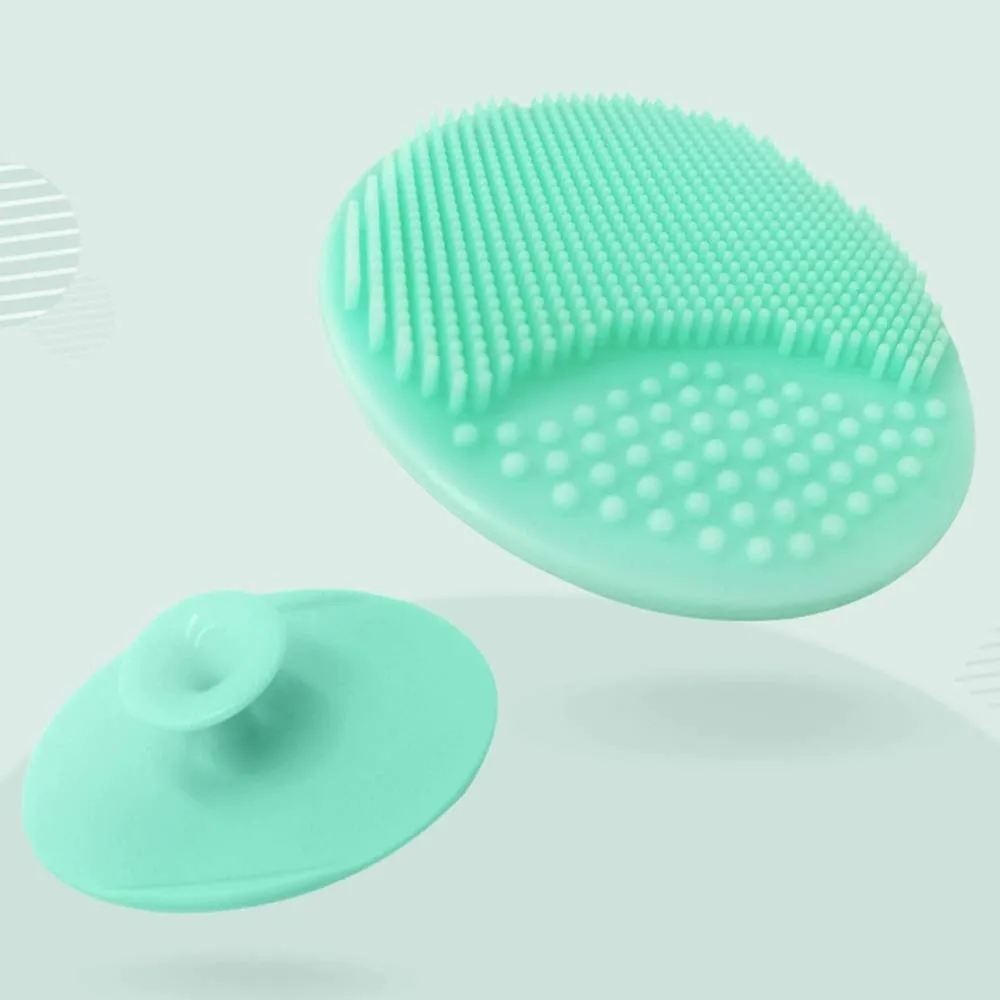 Baby Bath Brush, Baby Cradle Cap Brush, Silicone Massage Brush, Silicone Scrubbers Exfoliator Brush | The SkinSoother Baby Essential for Dry Skin, Cradle Cap and Eczema 2 Pack (Blue & Green) Blue & Green