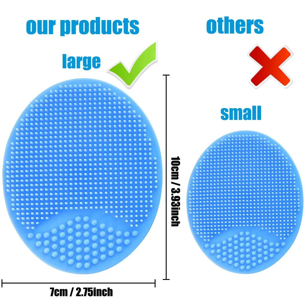 Baby Bath Brush, Baby Cradle Cap Brush, Silicone Massage Brush, Silicone Scrubbers Exfoliator Brush | The SkinSoother Baby Essential for Dry Skin, Cradle Cap and Eczema 2 Pack (Blue & Green) Blue & Green