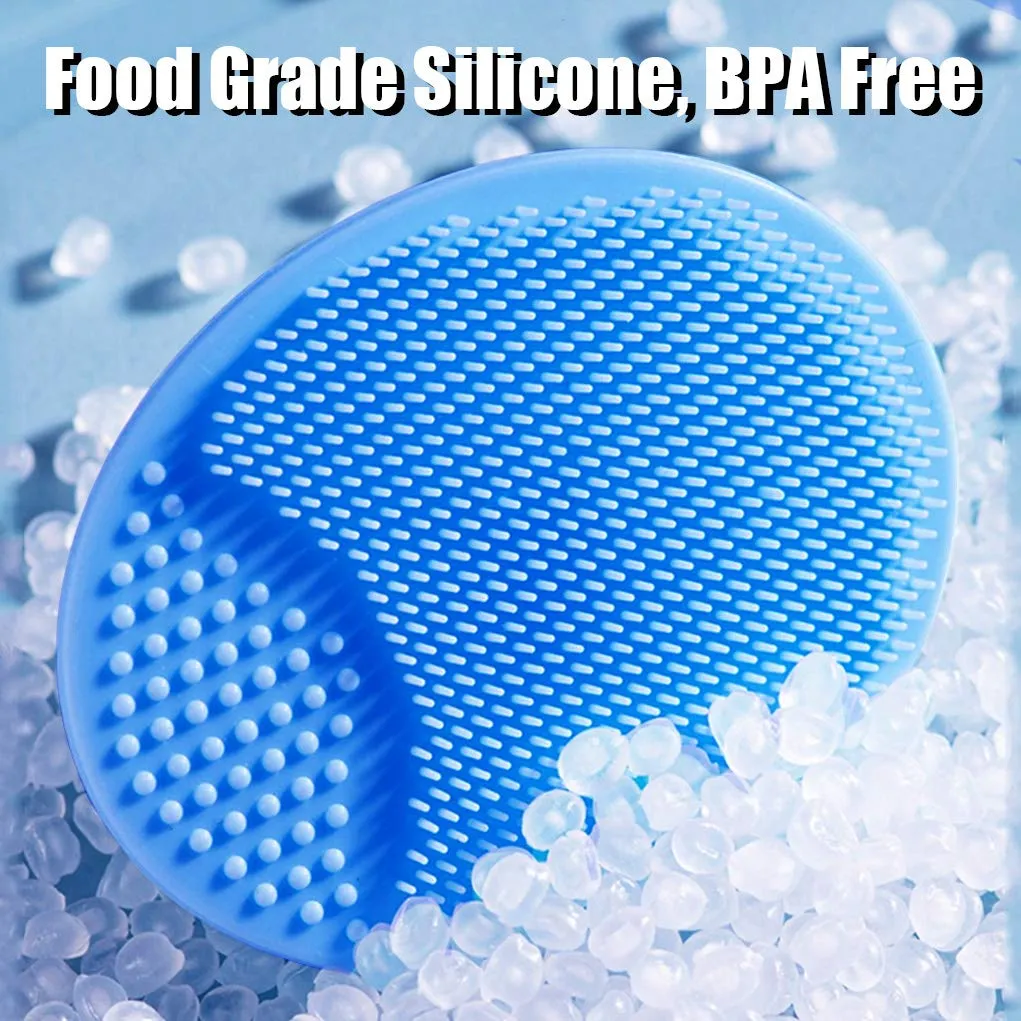 Baby Bath Brush, Baby Cradle Cap Brush, Silicone Massage Brush, Silicone Scrubbers Exfoliator Brush | The SkinSoother Baby Essential for Dry Skin, Cradle Cap and Eczema 2 Pack (Blue & Green) Blue & Green