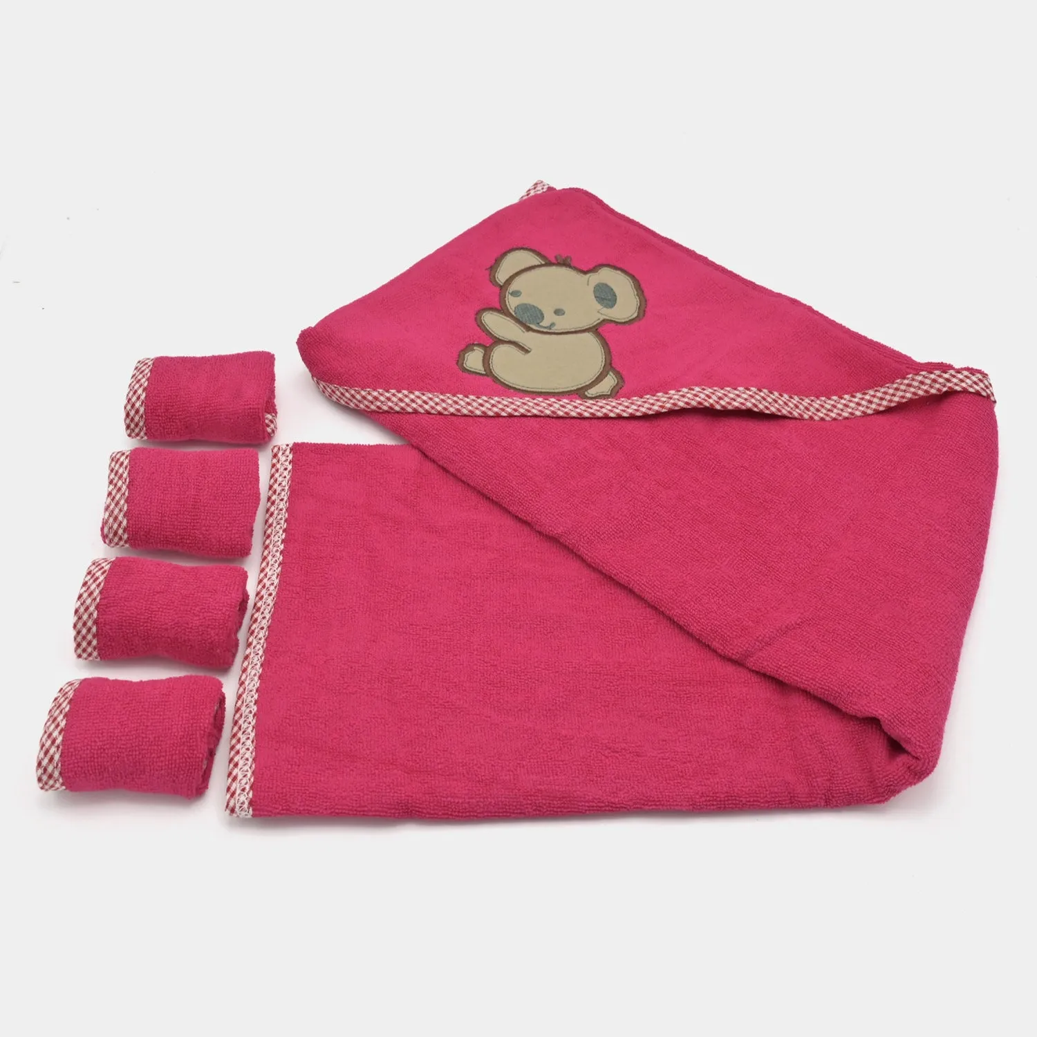 Baby Hooded Bath Towel   4PCS Face Towel Set | 5Pcs