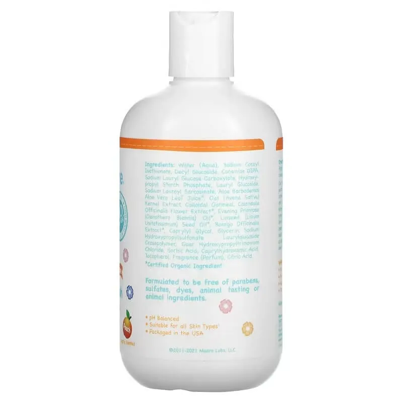 Baby shampoo and shower gel Mild By Nature without tears with peach aroma, 380 ml