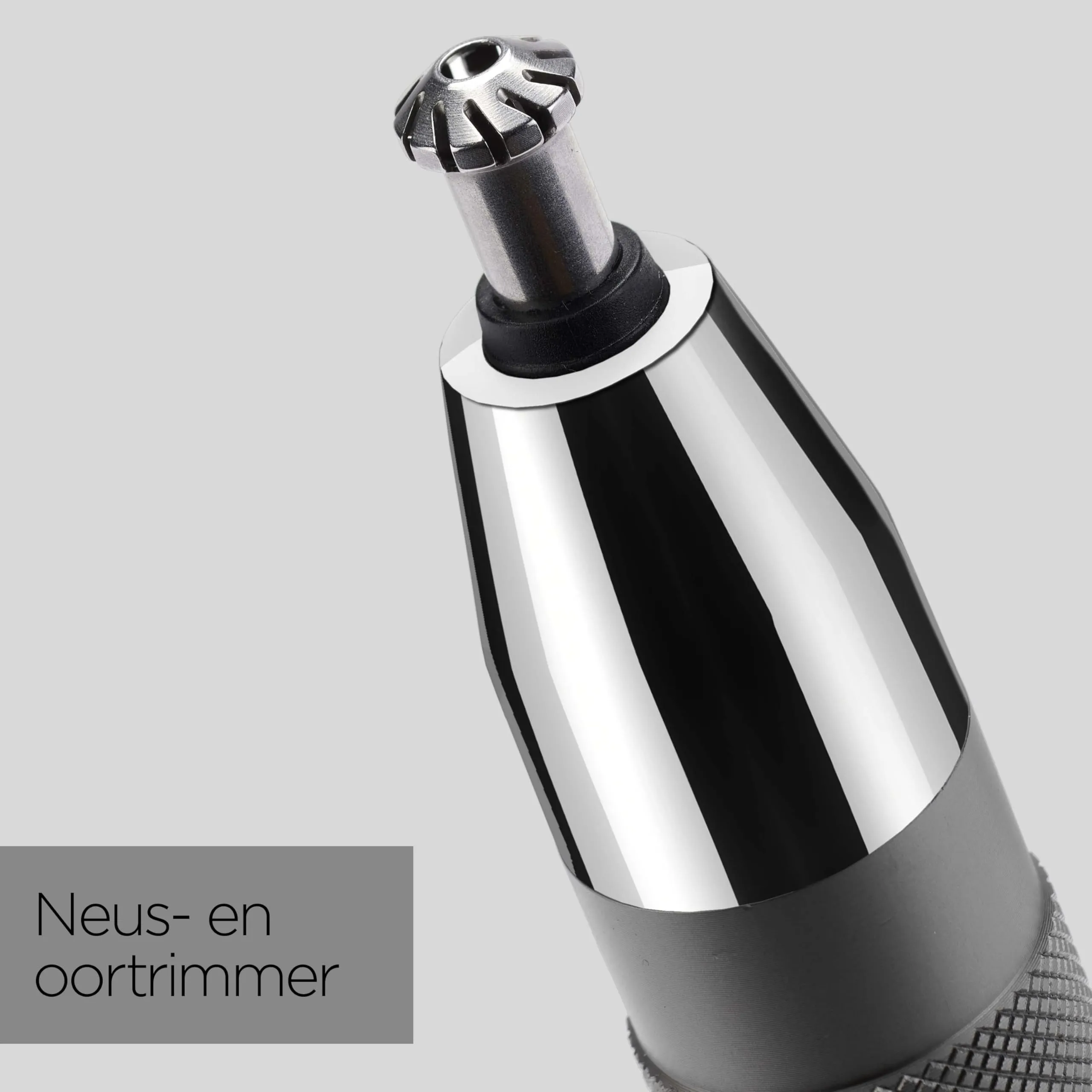 BaByliss Super-X Metal Nose, Ear & Eyebrow Trimmer, 3-in-1 Detail Trimmer, Nose Hair Trimmer, Ear Hair Trimmer, 2 Attachments, 2 Comb Guides, Battery Operated, E116E Silver