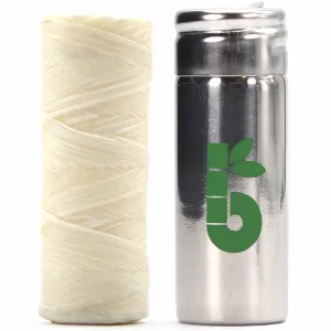 Bambaw Vegan Eco Floss and Stainless Steel Dental Floss Dispenser | Non Plastic Dental Floss | Tooth Floss | Natural Dental Tape | Tape Floss | 1x50 Meter Refill Vegan Floss   Dispenser