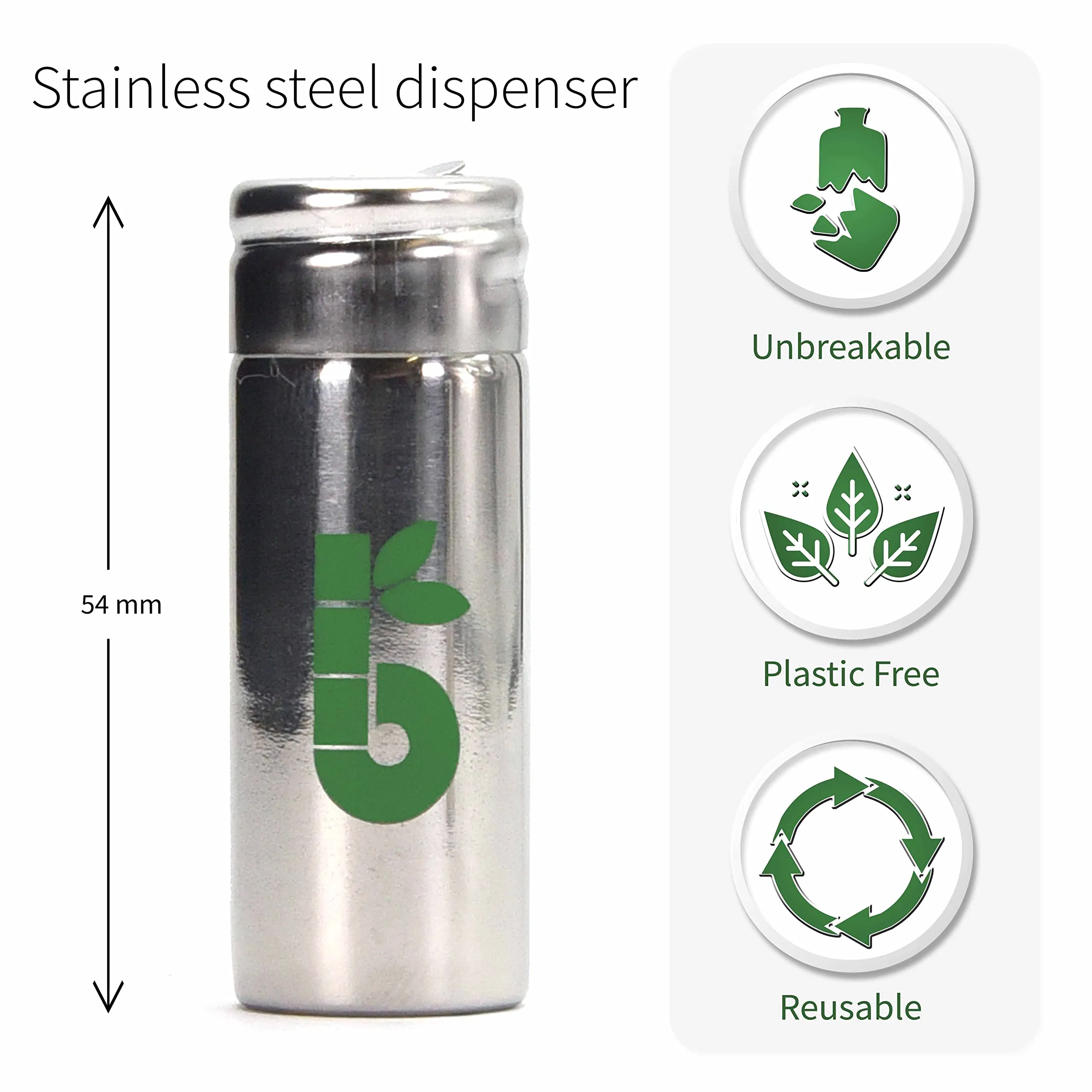 Bambaw Vegan Eco Floss and Stainless Steel Dental Floss Dispenser | Non Plastic Dental Floss | Tooth Floss | Natural Dental Tape | Tape Floss | 1x50 Meter Refill Vegan Floss   Dispenser