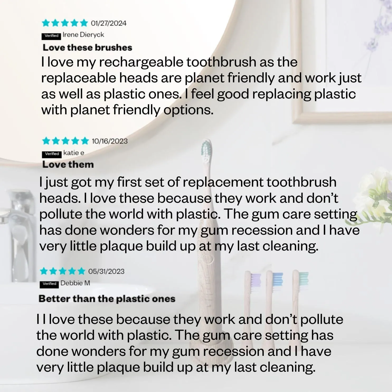 Bamboo Heads For Electric Toothbrush