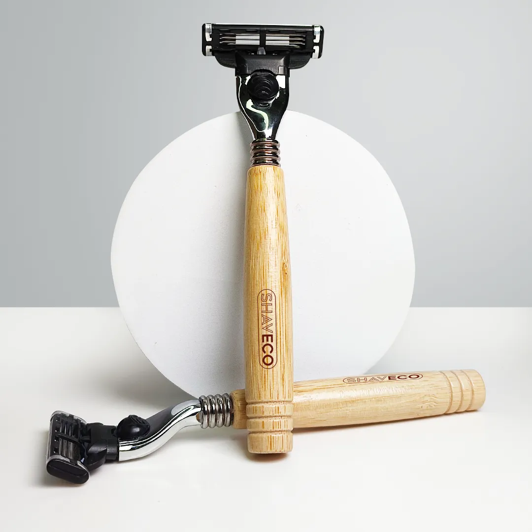 Bamboo Shaving Razor EDGE 3 Blades - Handle made from 100% Bamboo