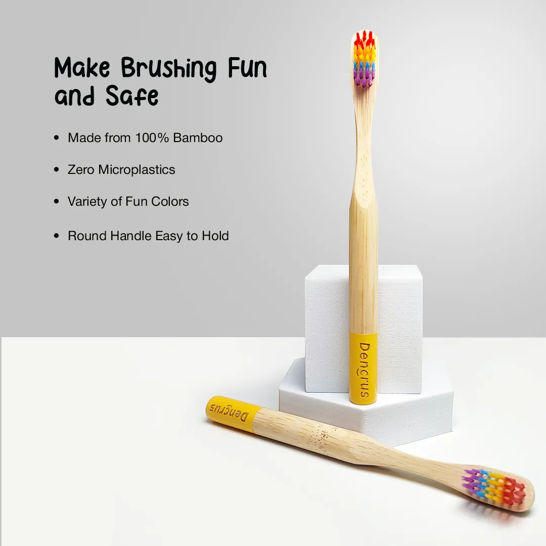 Bamboo Toothbrush ORBY for Kids | Biodegradable, Soft Bristles & Ergonomic Design