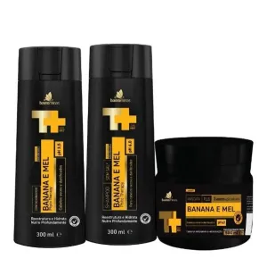 Banana Mel Honey Home Care Maintenance Daily Treatment Kit 3 Itens - Barrominas