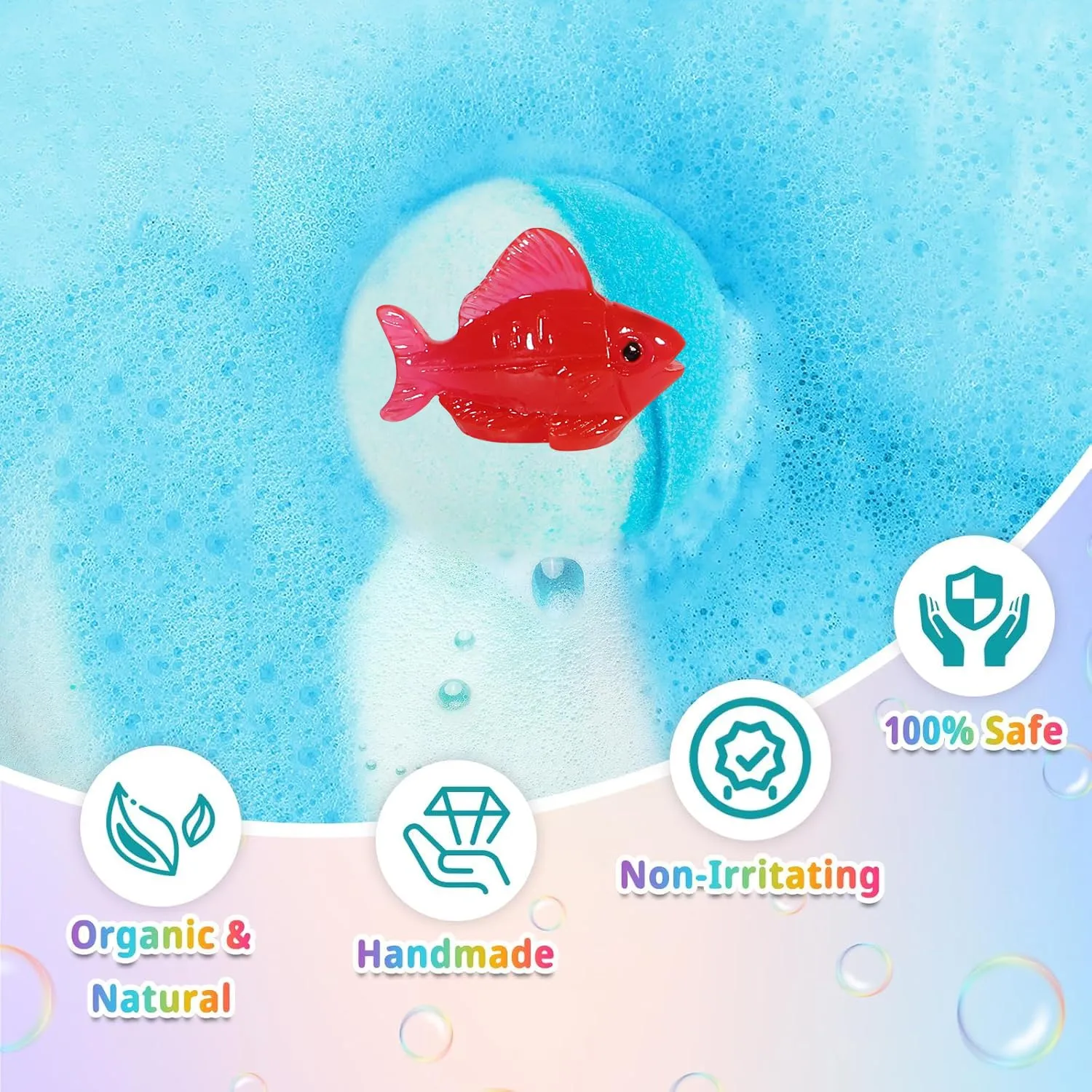 Bath Bombs for Kids with Surprise Inside, 24 Pack Kids Bath Bombs Gift Set, Natural Organic Kids Bubble Bath Fizzy for Girls Boys with Bath Toys Inside