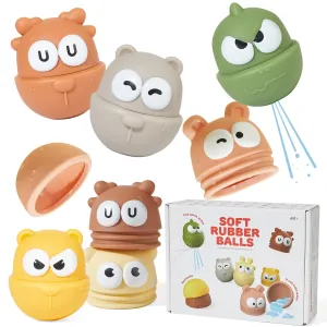Bath Toys for Babies 6-12 Months, 6 Pack soft rubber Baby Bath Toys, Easy Cleaning Baby Bathtub Toys, Baby Stacking Toys Toddler Birthday Present for Preschool Boys/Girls
