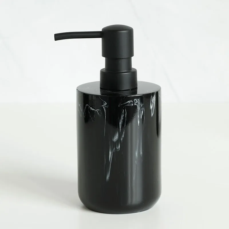 Bathroom Accessory Set Imitate Marble Resin Toothbrush Holder Toilet Brush Soap Dispenser Pump Bottle Soap dish Mouthwash Cup