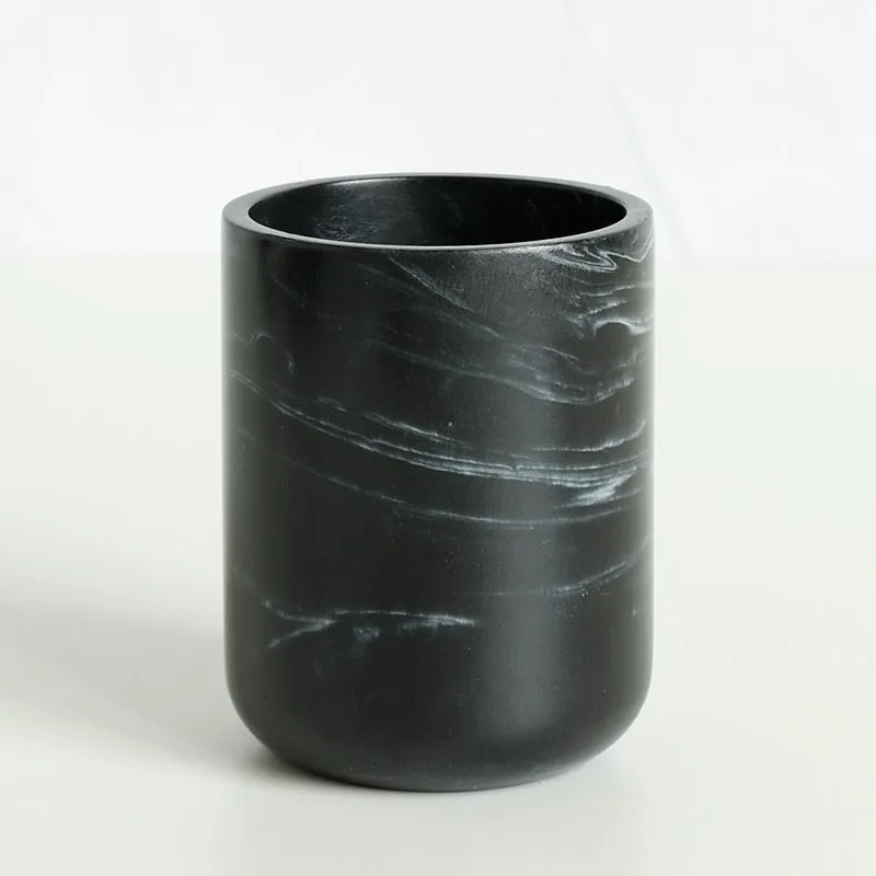 Bathroom Accessory Set Imitate Marble Resin Toothbrush Holder Toilet Brush Soap Dispenser Pump Bottle Soap dish Mouthwash Cup