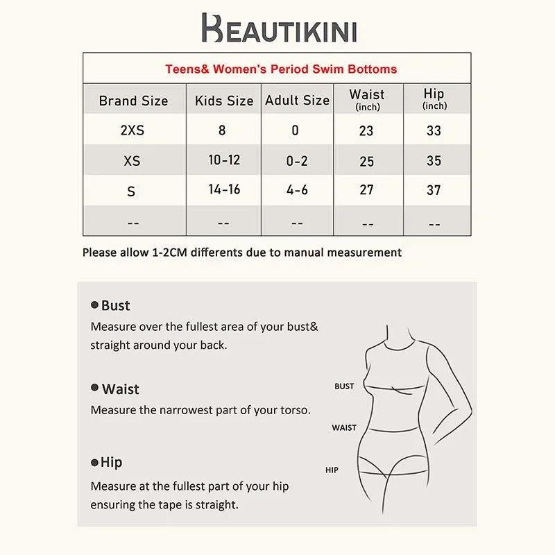 Beautikini Low Waisted Side Tie Period Swimwear Bottoms