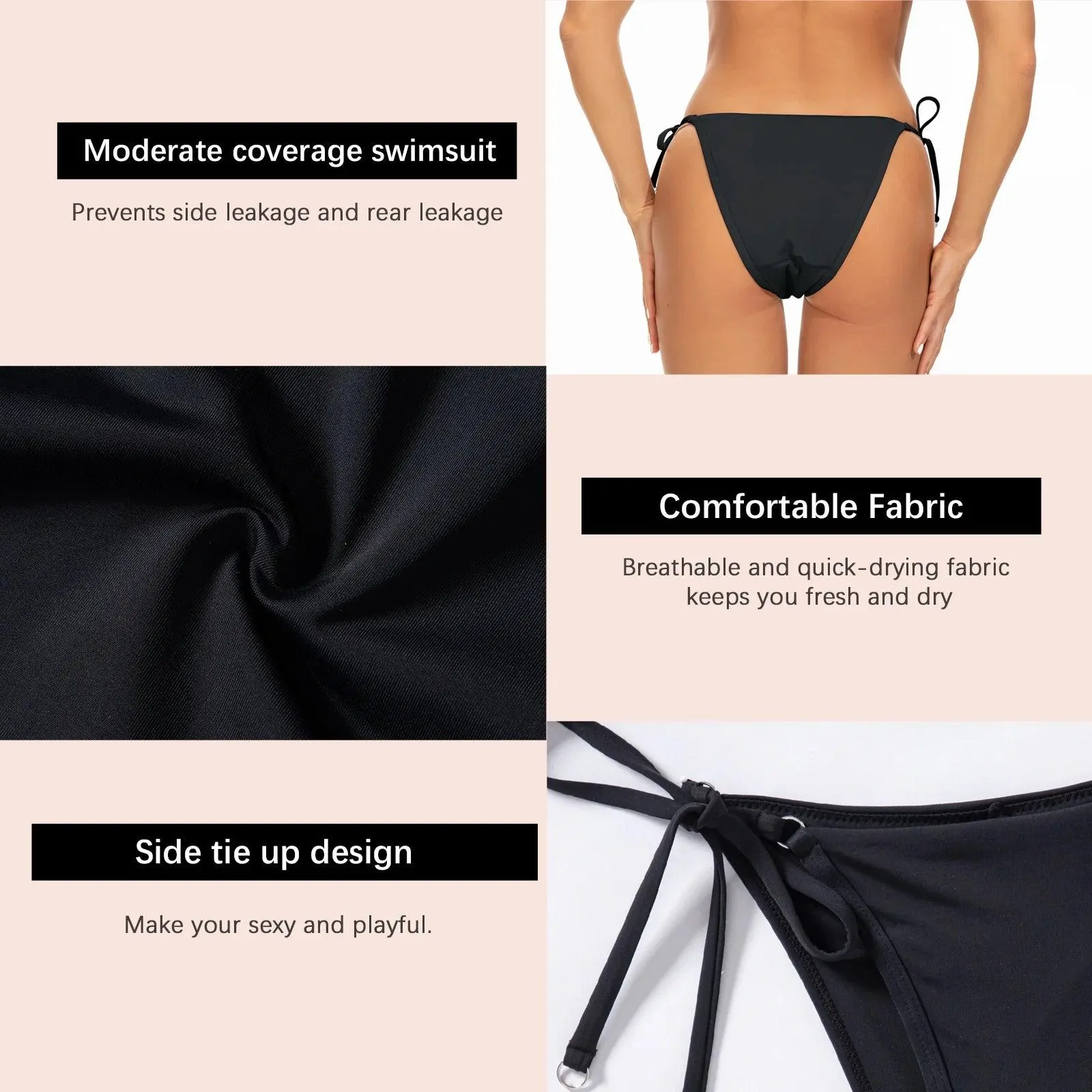 Beautikini Low Waisted Side Tie Period Swimwear Bottoms