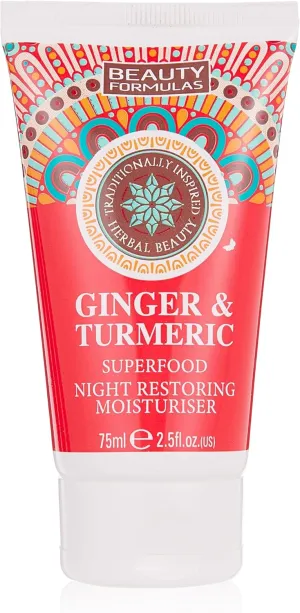 Beauty Formulas Ginger And Turmeric Superfood Night Restoring Moisturiser 75ml