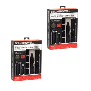 Bell & Howell Rechargeable 8pc Multi-Purpose Nose & Hair Trimmer Set, 2 Pack