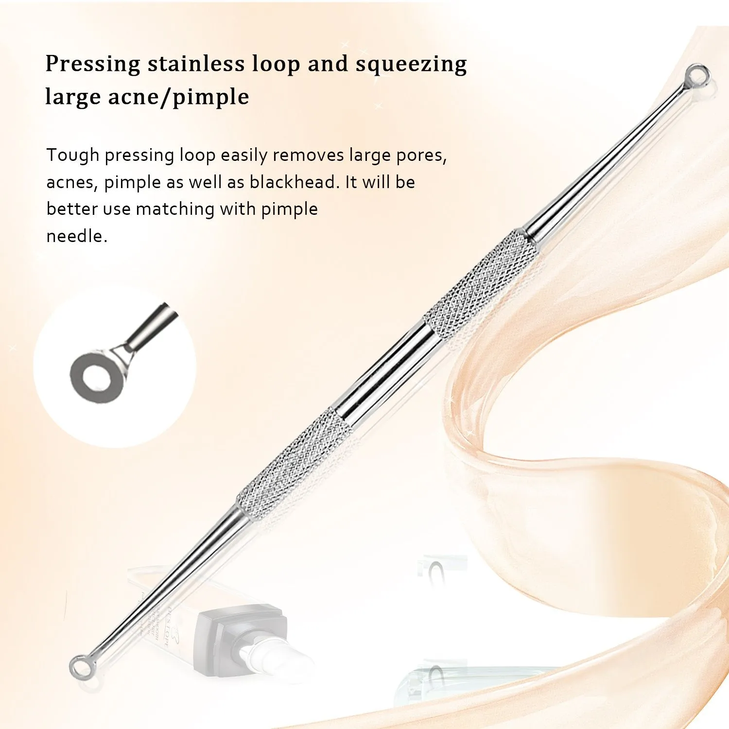 BESTOPE Blackhead Remover Pimple Popper Tool Kit Acne Comedone Zit Blackhead Extractor Tool for Nose Face, Blemish Whitehead Extraction Popping,Stainless Steel with Metal Case Silver