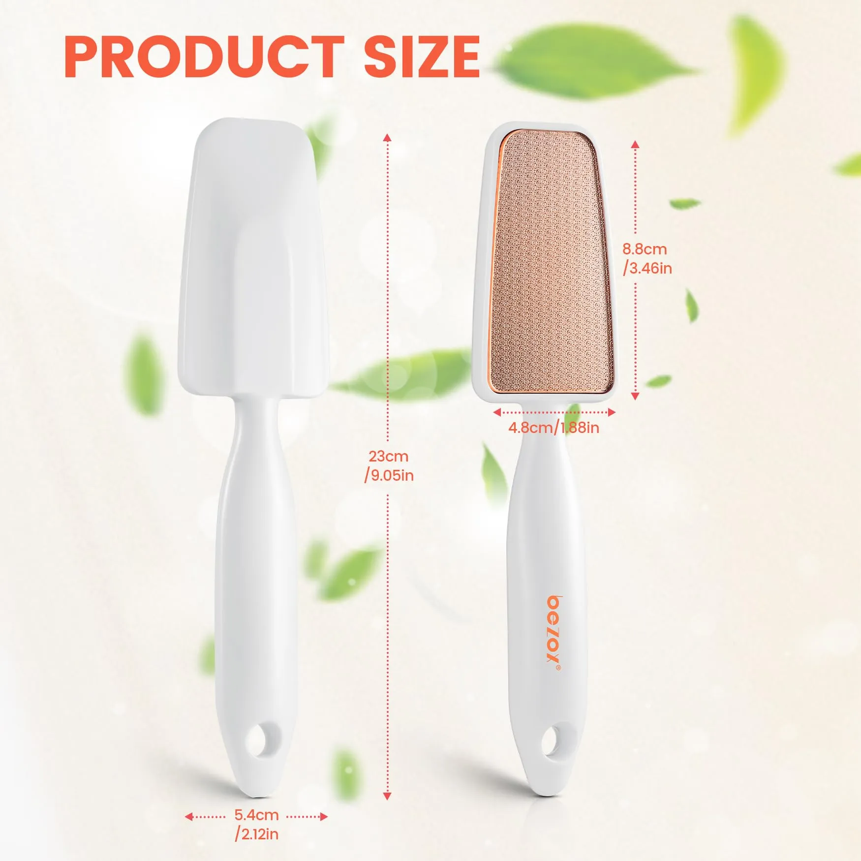 BEZOX Nano Glass Foot File and Callus Remover - Highly Effective Callus Remover Awaken Soft Smooth Feet - Durable Foot Scrubber, Long Lasting Foot Buffer - Comfortable Handle (White) White