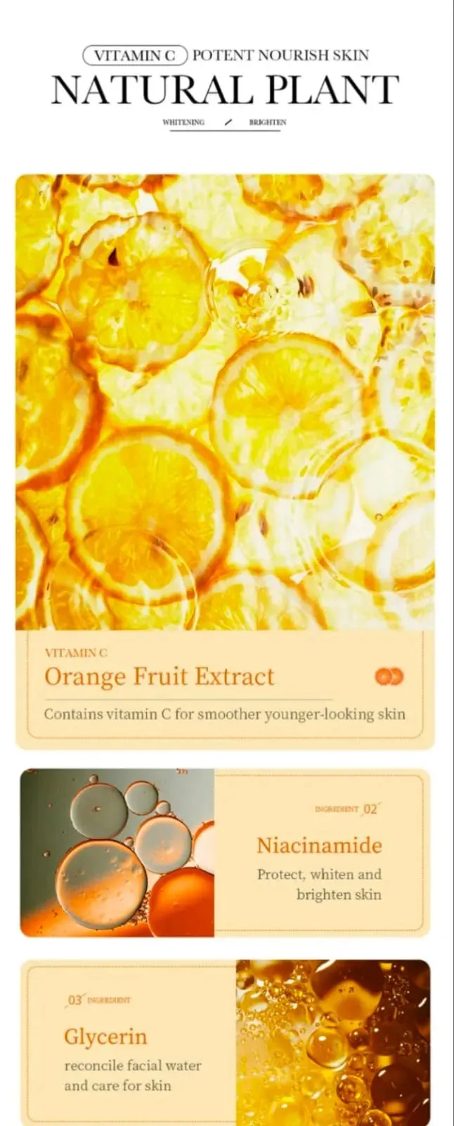 BIOAQUA Vitamin C Organic Extract Whitening Moisturizing Fragrance Smooth Whitening Lotion BQY88623