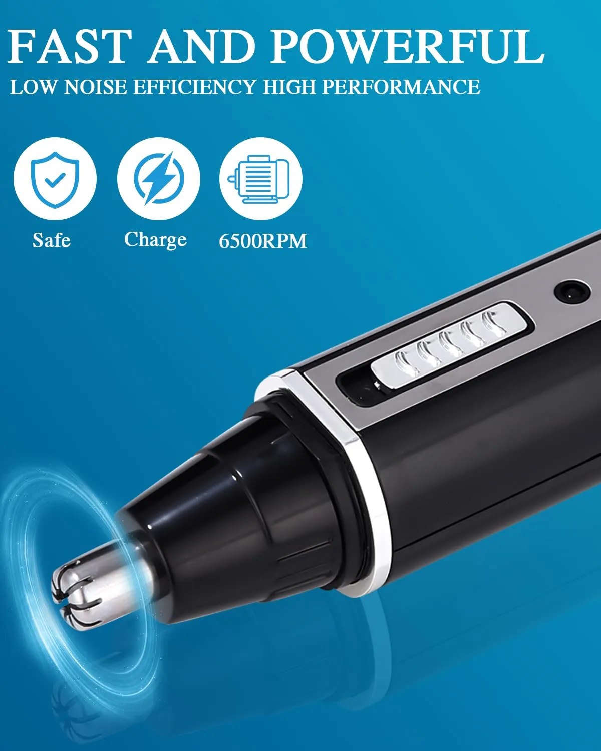 Birshe nose hair trimmer, nose hair trimmer, eyebrow trimmer, 3 in 1 set, ear hair trimmer with socket, pain-free facial hair trimmer for men and women, IPX7 waterproof, easy to clean