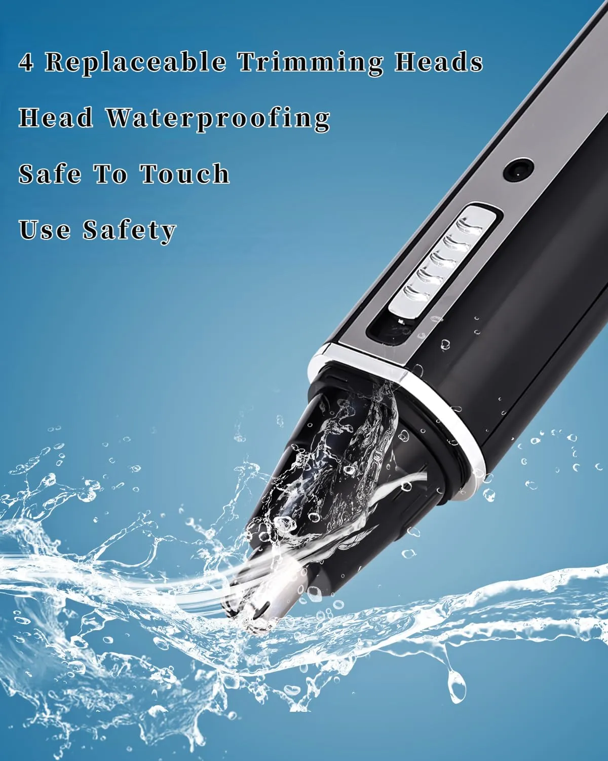 Birshe nose hair trimmer, nose hair trimmer, eyebrow trimmer, 3 in 1 set, ear hair trimmer with socket, pain-free facial hair trimmer for men and women, IPX7 waterproof, easy to clean