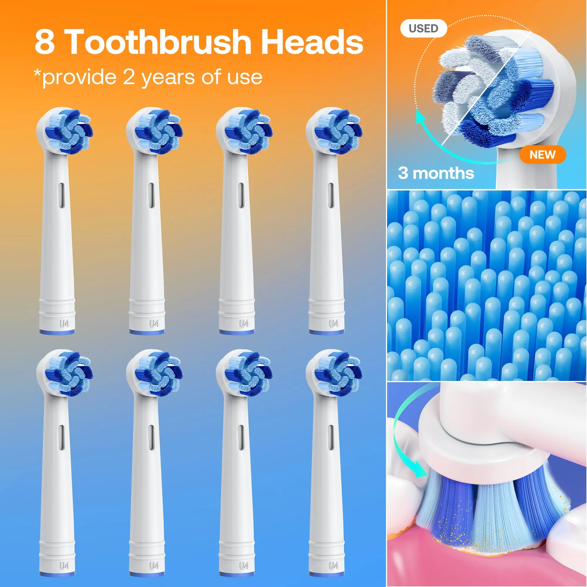 Bitvae R1 Rotating Electric Toothbrush with 8 Brush Heads for Adults and Kids, 60-Day Battery Life, 5 Modes Rechargeable Power Toothbrush with 2-Minute Smart Timer, Black ROTARY R1