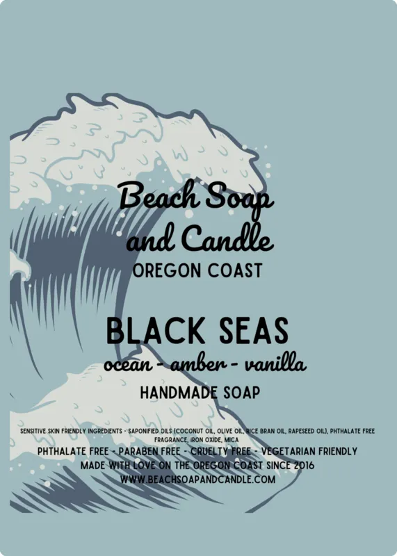 Black Seas Handmade Soap - salty ocean, amber and vanilla
