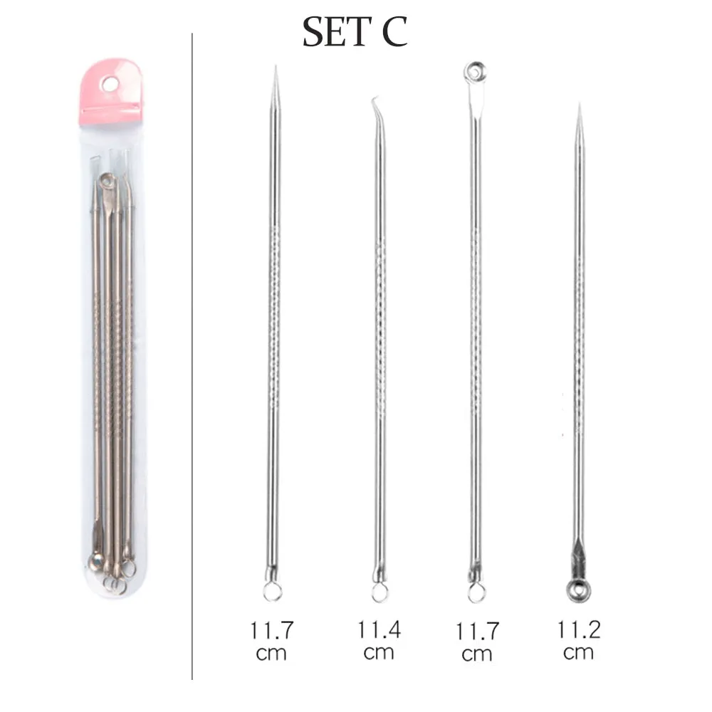 Blackhead Pimples 4pcs Stainless Steel Tools Set How To Pop Pimples Professional Kit