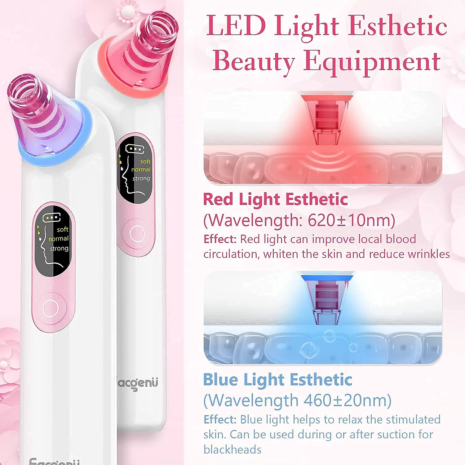 Blackhead Pore Vacuum Cleaner Remover USB Rechargeable with LCD Screen Kit Suction A21888