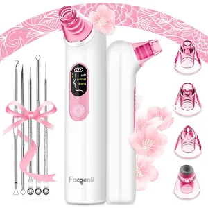 Blackhead Pore Vacuum Cleaner Remover USB Rechargeable with LCD Screen Kit Suction A21888