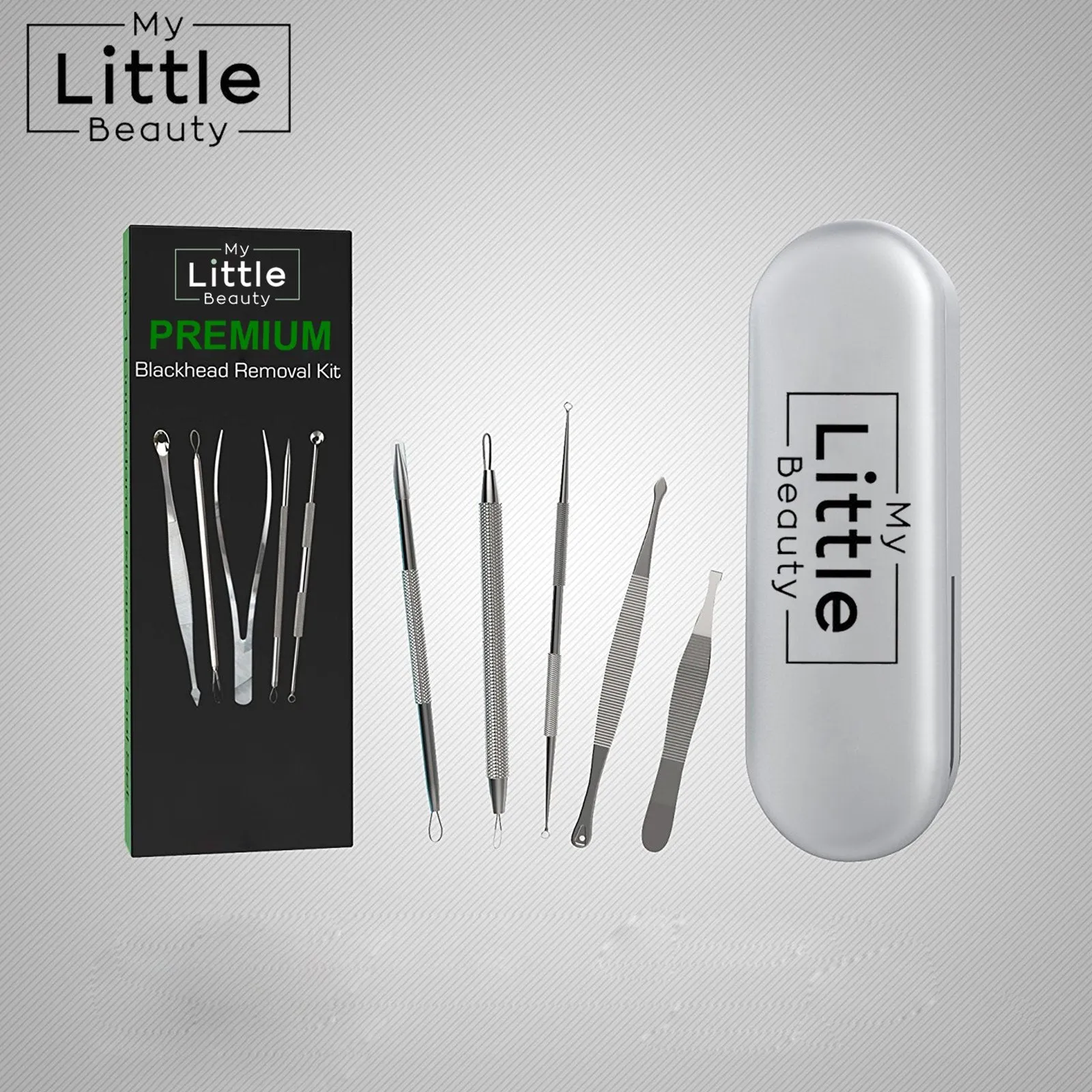 Blackhead Remover Kit - MY LITTLE BEAUTY - Comedone Extractor Tool Set - Remove Blackheads, Comedones and Whiteheads