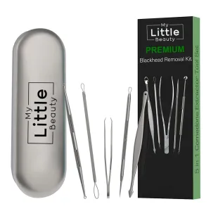 Blackhead Remover Kit - MY LITTLE BEAUTY - Comedone Extractor Tool Set - Remove Blackheads, Comedones and Whiteheads