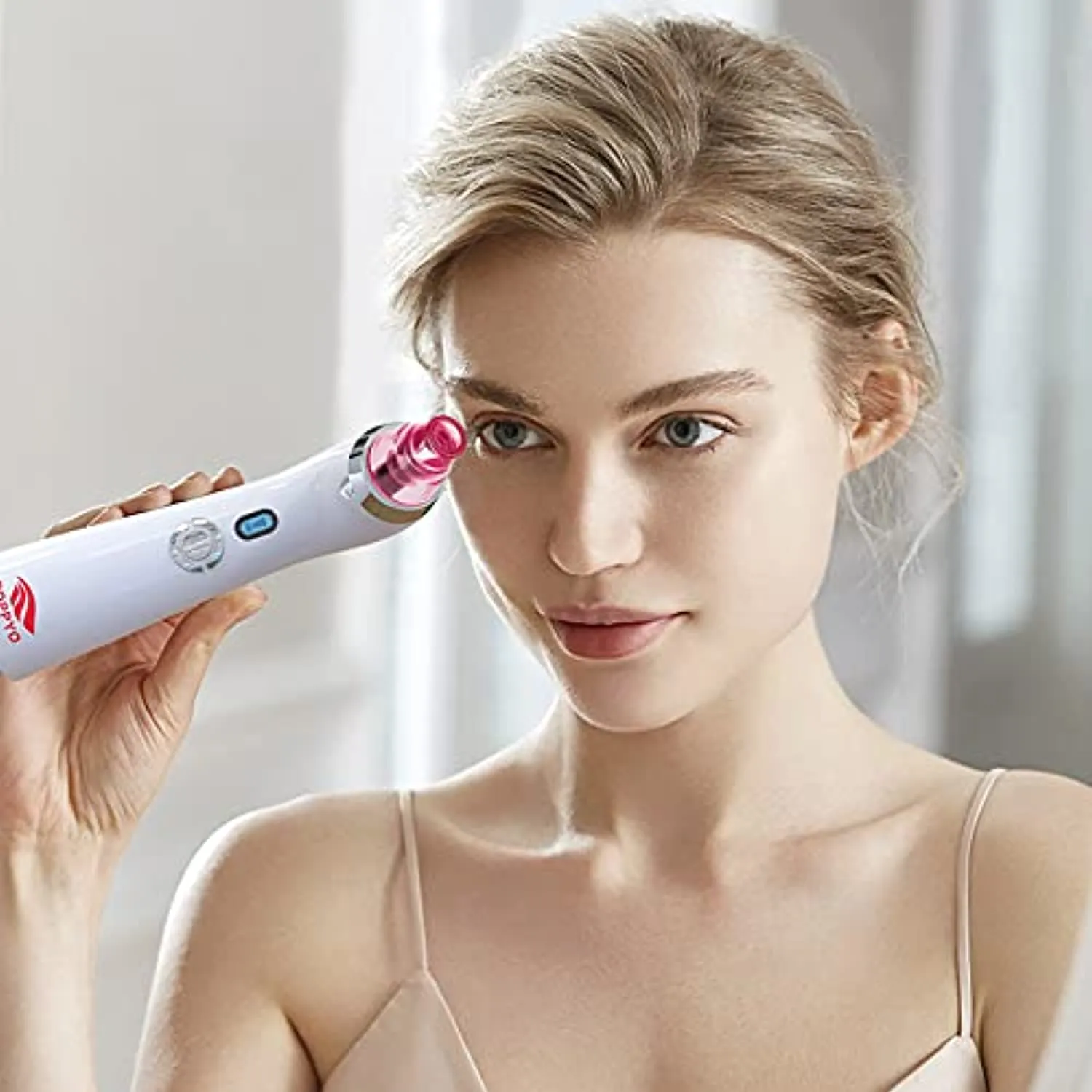 Blackhead Remover Pore Vacuum Electric Blackhead Vacuum Cleaner Blackhead Extractor Tool Device Comedo Removal Suction Beauty Device for Women（Pink)