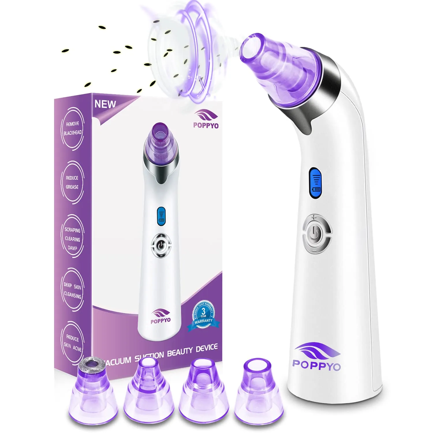 Blackhead Remover Pore Vacuum Electric Blackhead Vacuum Cleaner Blackhead Extractor Tool Device Comedo Removal Suction Beauty Device for Women（Pink)