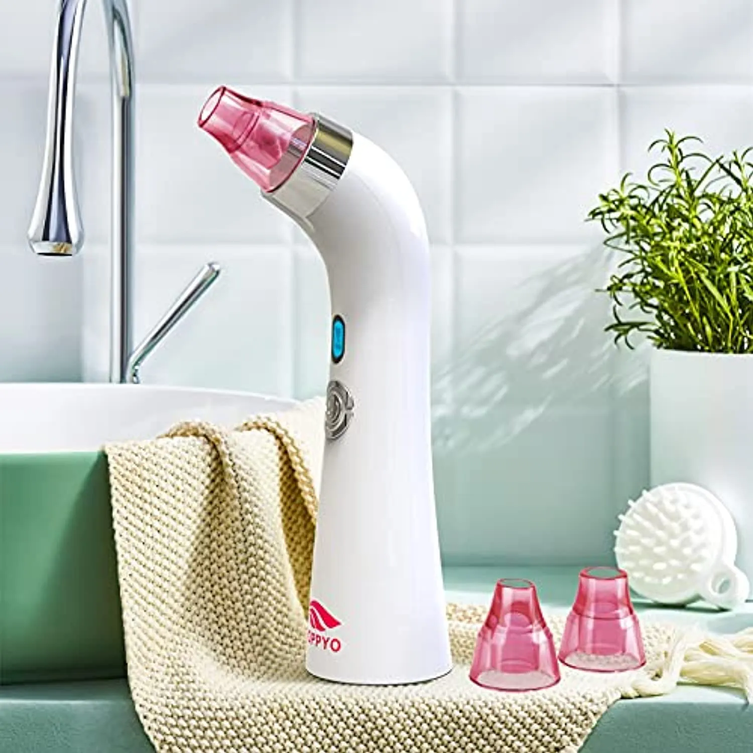 Blackhead Remover Pore Vacuum Electric Blackhead Vacuum Cleaner Blackhead Extractor Tool Device Comedo Removal Suction Beauty Device for Women（Pink)